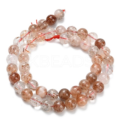Natural Copper Rutilated Quartz Beads Strands G-L642-B07-8mm-1