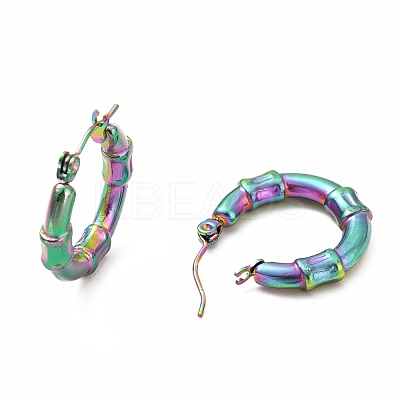 Ion Plating(IP) 304 Stainless Steel Chunky Hoop Earrings for Women EJEW-F283-06MC-1