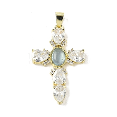 Natural Aquamarine Pendants G-P585-04G-04-1