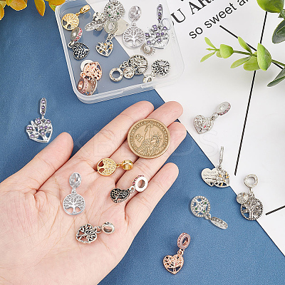 20pcs 10 Style Alloy & Brass European Dangle Charms MPDL-PH0001-14-1