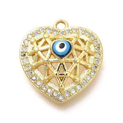 Brass Micro Pave Cubic Zirconia Pendants KK-U048-10G-1