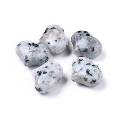 Natural Sesame Jasper/Kiwi Jasper Heart Love Stone G-F659-A17-1