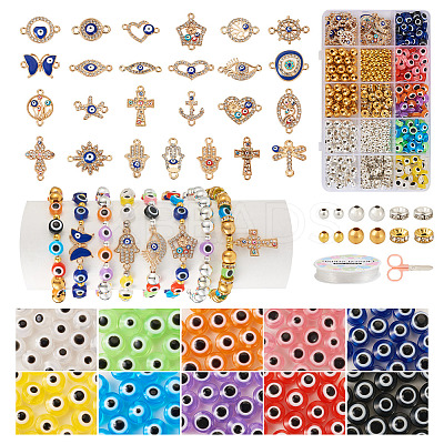 DIY Evil Eye Bracelet Making Kit DIY-TA0004-42-1