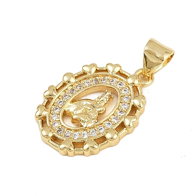 Brass Micro Pave Cubic Zirconia Pendants KK-P323-11C-G01-1
