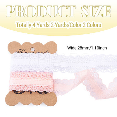 4 Yards 2 Colors Polyester Lace Trim OCOR-TADJ0001-02B-1