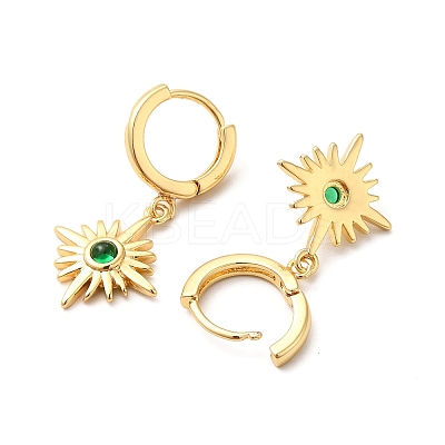 Rack Plating Brass Micro Pave Cubic Zirconia Hoop Earrings EJEW-P226-19G-1
