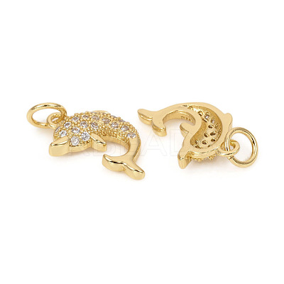 Brass Micro Pave Cubic Zirconia Charms ZIRC-L096-09G-1