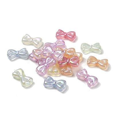 Bowknot UV Plating Luminous Rainbow Iridescent Acrylic Beads LACR-R001-03A-1