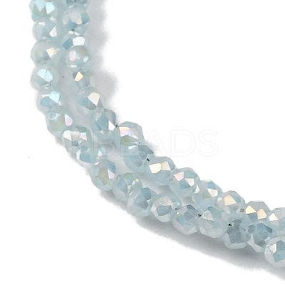 Transparent Electroplate Glass Beads Strands EGLA-H107-01A-B08-1