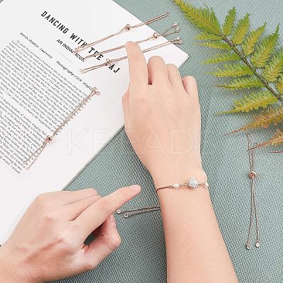 Brass Slider Bracelets Making MAK-UN0001-04RG-1