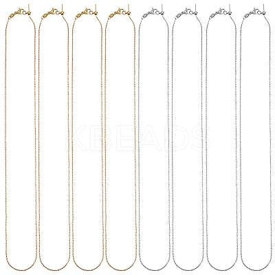 10Pcs 2 Colors Stainless Steel Cable Chain Adjustable Slider Necklaces for Men Women MAK-SC0001-42-1