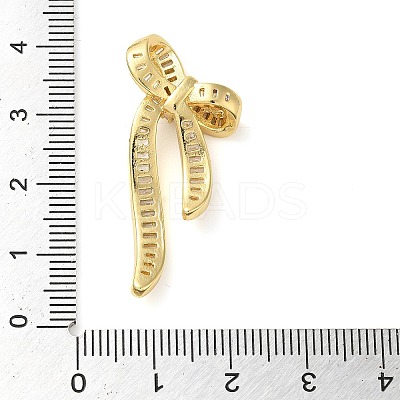 Rack Plating Brass Micro Pave Clear Cubic Zirconia Pendants KK-C047-06G-1