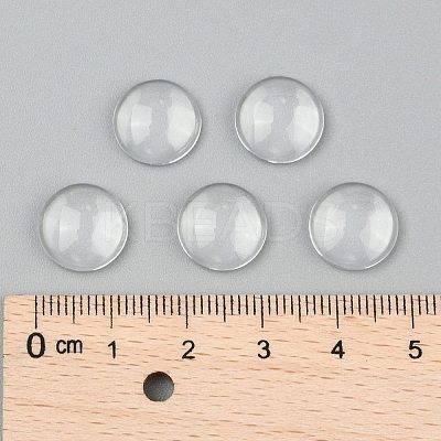 Transparent Glass Cabochons X-GGLA-R026-12mm-1