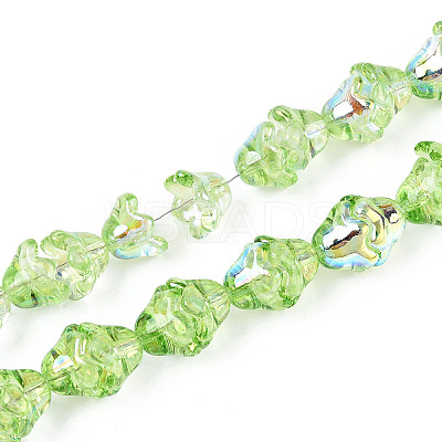 Electroplate Transparent Glass Beads Strands EGLA-N020-03C-1