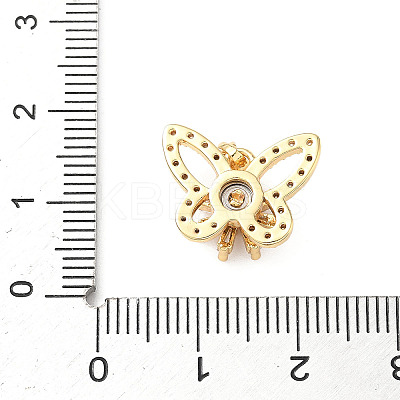 Brass Micro Pave Cubic Zirconia Rotating Pendants KK-M323-01E-G-1