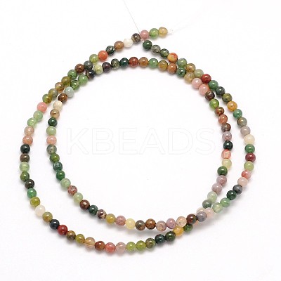 Natural Indian Agate Round Beads Strands X-G-N0166-23-3mm-1