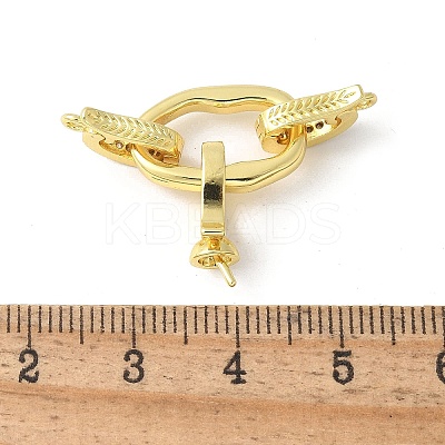Brass Pave Clear Cubic Zirconia Fold Over Clasps KK-M320-07G-1