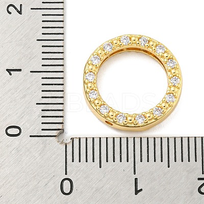 Brass Micro Pave Clear Cubic Zirconia Beads Frame KK-P277-58B-G-1