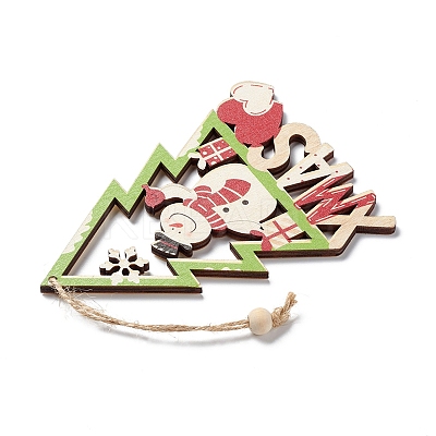 Christmas Wooden Pendant Decorations HJEW-K037-01A-1