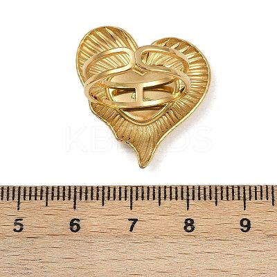 Heart 304 Stainless Steel Enamel Finger Rings for Women RJEW-G355-09G-1