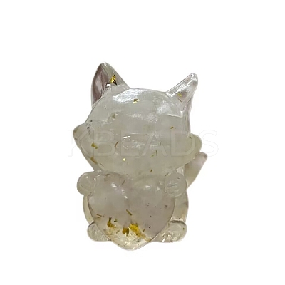 Resin Fox with Heart Display Decoration PW-WG24087-09-1