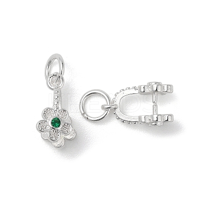 Brass Micro Pave Cubic Zirconia Peg Bails Pendants KK-K277-11S-1