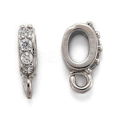 Brass Micro Pave Cubic Zirconia Tube Bails ZIRC-H119-11P-1