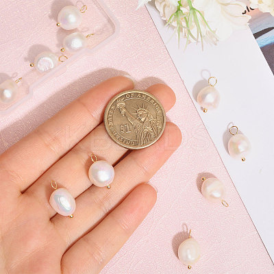 10Pcs Natural Freshwater Pearl Pendants FIND-CA0009-02C-1