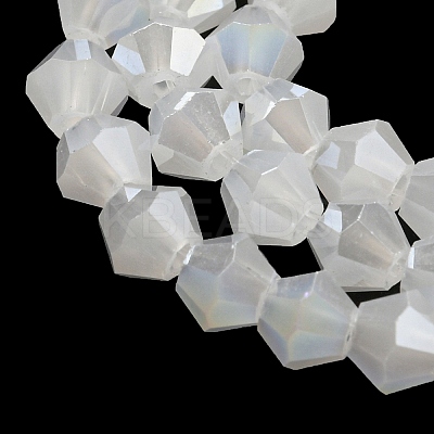 Imitation Jade Electroplate Glass Beads Strands GLAA-F029-J4mm-A06-1