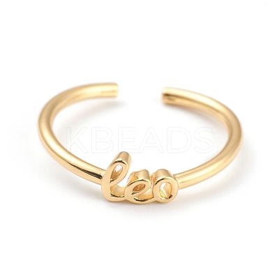 Constellation/Zodiac Sign Brass Cuff Rings RJEW-J074-05G-G-1