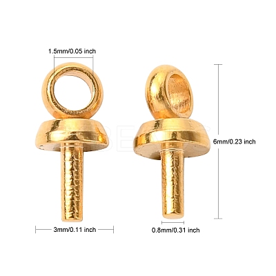 304 Stainless Steel Cup Pearl Peg Bails Pin Pendants STAS-H436-15-1