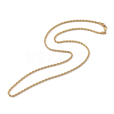 Ion Plating(IP) 304 Stainless Steel Rope Chain Necklaces NJEW-F226-03G-11-1