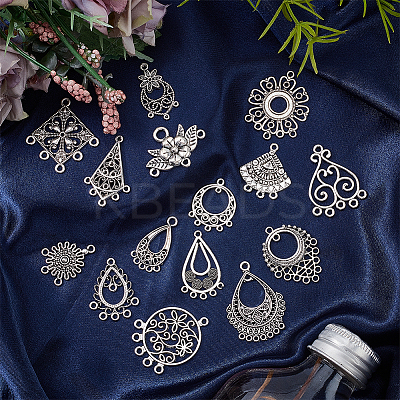 90Pcs 15 Style Tibetan Style Alloy Chandelier Component Links FIND-PH0005-88-1