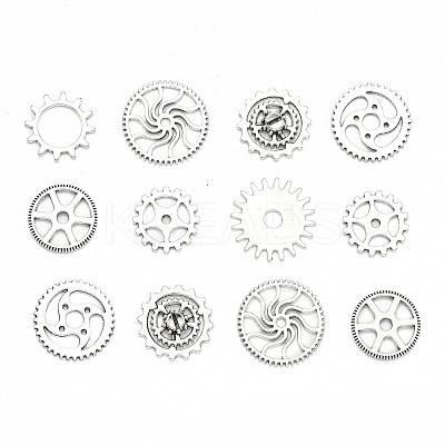 Metal Alloy Steampunk Gear Charms Connectors Cog Pendants TIBEP-X0021-01AS-LF-1