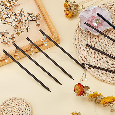 8Pcs 8 Style Wood Hair Sticks OHAR-PH0001-27-1
