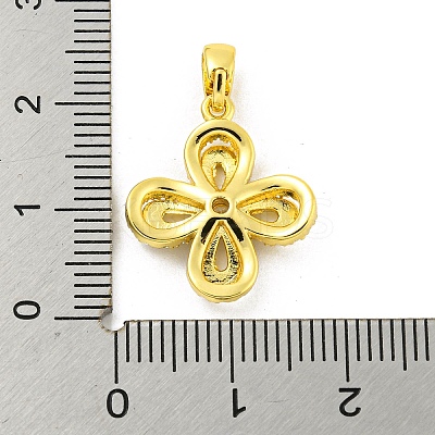 Brass Micro Pave Clear Cubic Zirconia Pendants KK-P263-06B-G-1