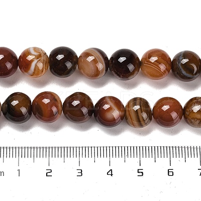 Natural Striped Agate/Banded Agate Beads Strands G-B079-A05-03C-1