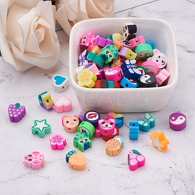 330pcs 11 Style Handmade Polymer Clay Beads CLAY-FW0001-01-1