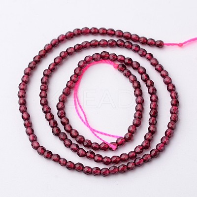 Natural Garnet Bead Strands X-G-K145-F-3mm-A-1
