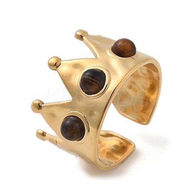 Natural Tiger Eye Finger Rings STAS-Z112-09G-03-1