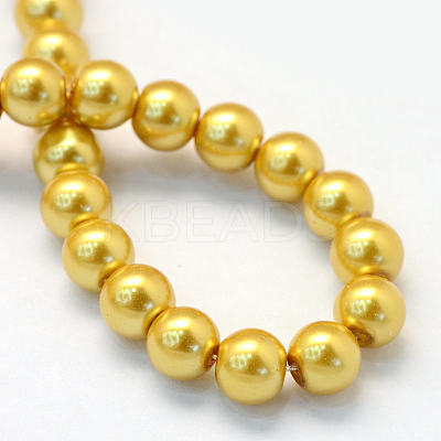 Baking Paint Pearlized Glass Pearl Round Bead Strands HY-Q330-8mm-31-1