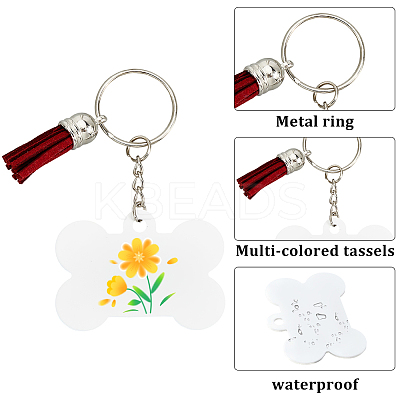 DIY Blank Double-sided Heat Transfer Aluminium Pendant Keychain Making Kits DIY-SP0005-26C-1