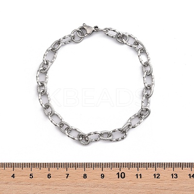 Tarnish Resistant 304 Stainless Steel Figaro Chain Bracelets BJEW-P237-24P-1