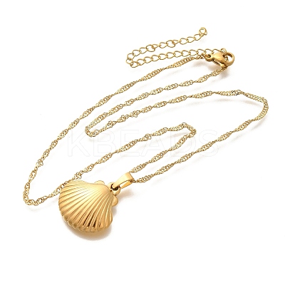 Summer Beach 304 Stainless Steel Pendant Rope Chain Necklaces for Women STAS-Z108-01G-07-1