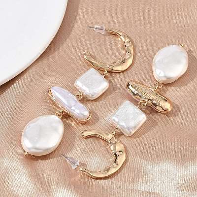 Zinc Alloy Dangle Stud Earrings EJEW-L314-01A-1