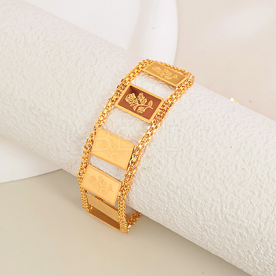 Brass Link Chain Bracelets for Women KS2750-1-1