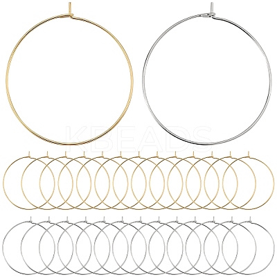 120Pcs 2 Style 316 Surgical Stainless Steel Wine Glass Charms Rings STAS-SC0007-23-1