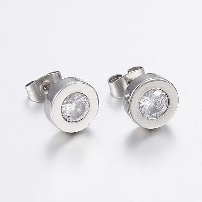 304 Stainless Steel Stud Earrings EJEW-H357-05P-1
