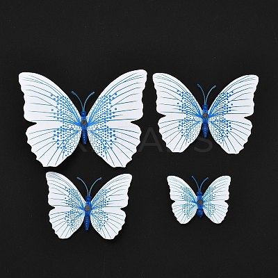 PVC Plastic Artificial 3D Butterfly Decorations LS-DIY-I072-02B-1