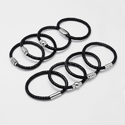 Mixed Braided Leather Cord Bracelets BJEW-I199-M-1